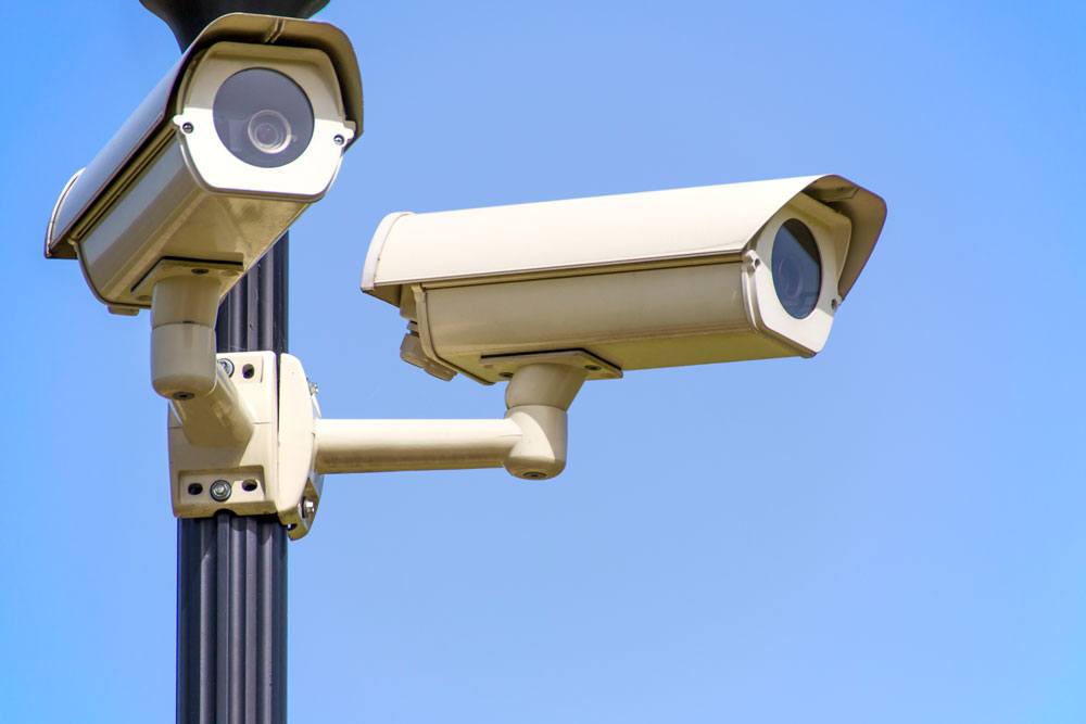 CCTV cameras on pole securing small businesses CCTV cameras on pole securing small businesses