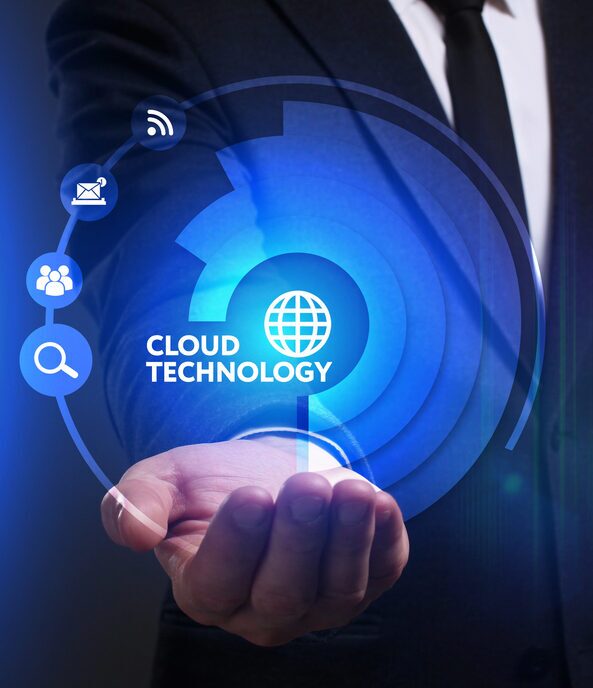 Azure Cloud Solutions for Businesses in Singapore 4 A blue cloud graphic above 'CLOUD TECHNOLOGY' text, representing Azure cloud services in Singapore.