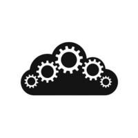 Gear icon with a cloud overlay Gear icon with a cloud overlay