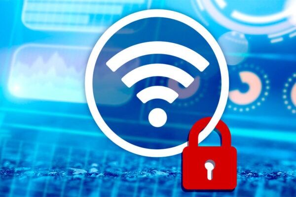 Wi-Fi icon with a padlock concept image for security encryption for Hotspot for business