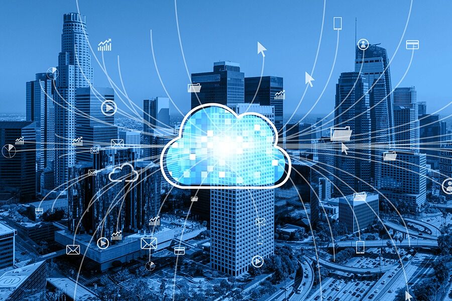 Cloud solutions for media concept image