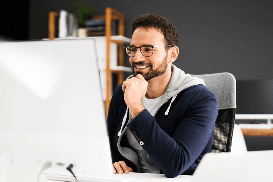 IT personnel working on a computer concept image for IT Support