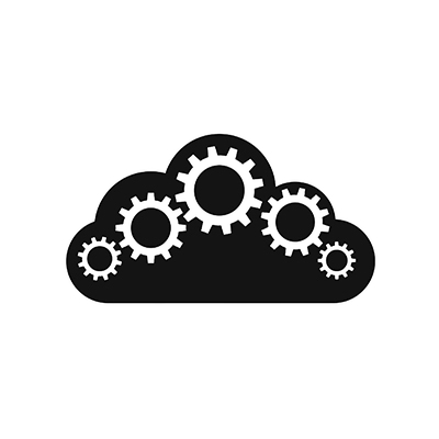 Gear icon with a cloud overlay