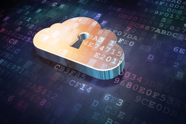 Top 5 Cloud Backup Solutions for Small Businesses 3 Golden cloud with a keyhole representing the secure and efficient cloud backup and recovery process
