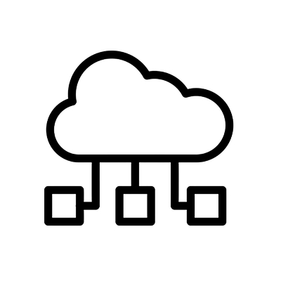 centralized cloud with interconnected devices or applications