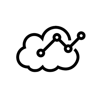 rising bar graph with a cloud