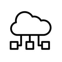 centralized cloud with interconnected devices or applications