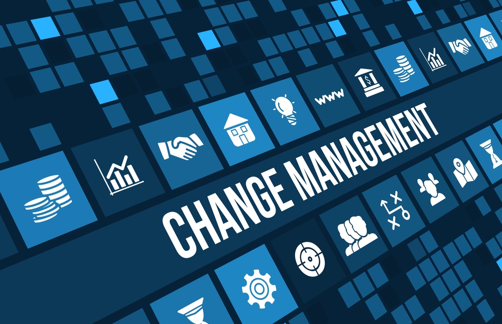 Change management concept image with business icons