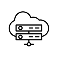 A server rack with a cloud above it, symbolizing data center operations and integration A server rack with a cloud above it, symbolizing data center operations and integration