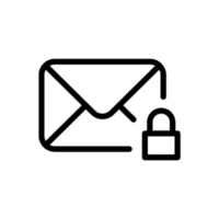 Envelope with a padlock Envelope with a padlock