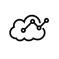 rising bar graph with a cloud rising bar graph with a cloud