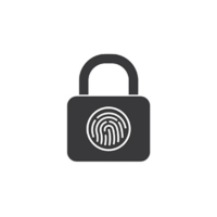 padlock with a fingerprint 