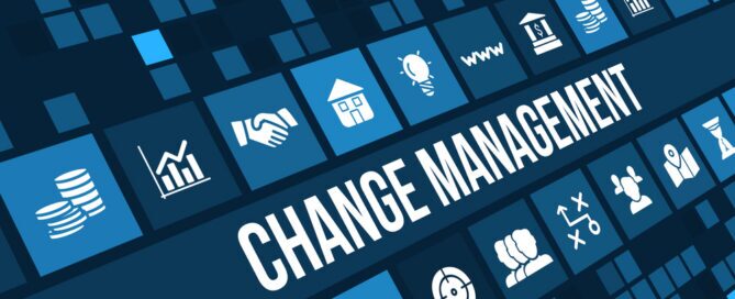 Change management concept image with business icons